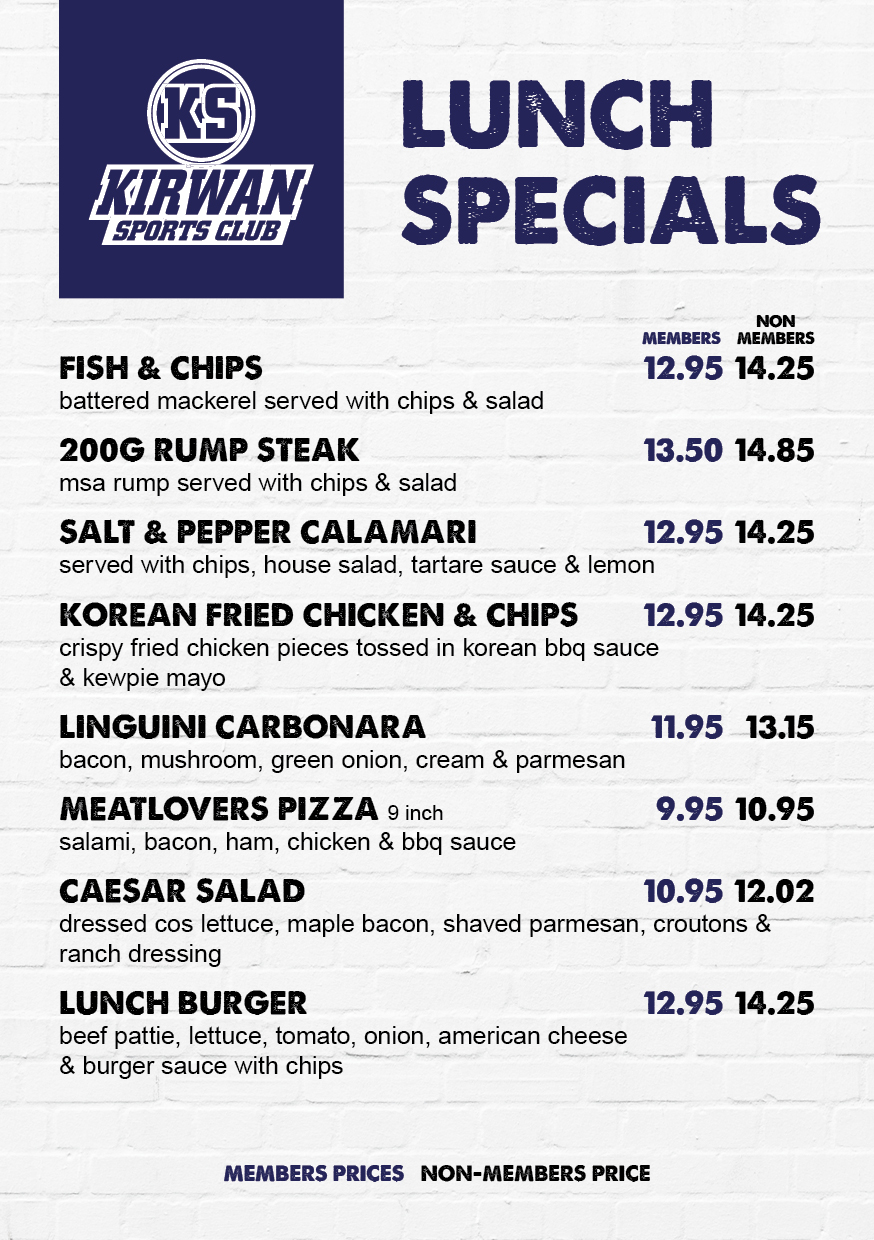 Dining & Drinks Kirwan Sports Club